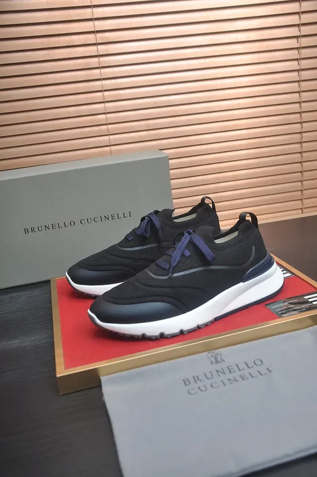 Black and White Knit Upper Lifestyle Sneaker 4