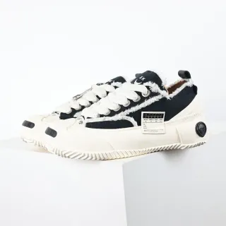 Tênis de upper de canvas preto e bege com gola shearling-trimmed