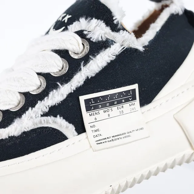 Black Beige Canvas Upper Shearling-Trimmed Collar Sneakers 6