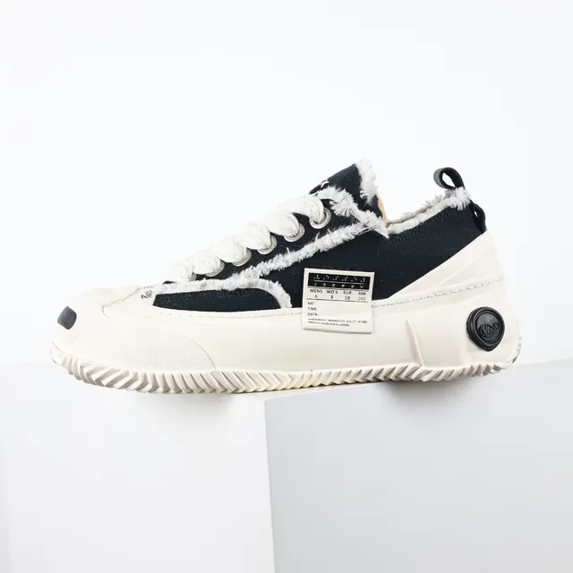 Black Beige Canvas Upper Shearling-Trimmed Collar Sneakers 9