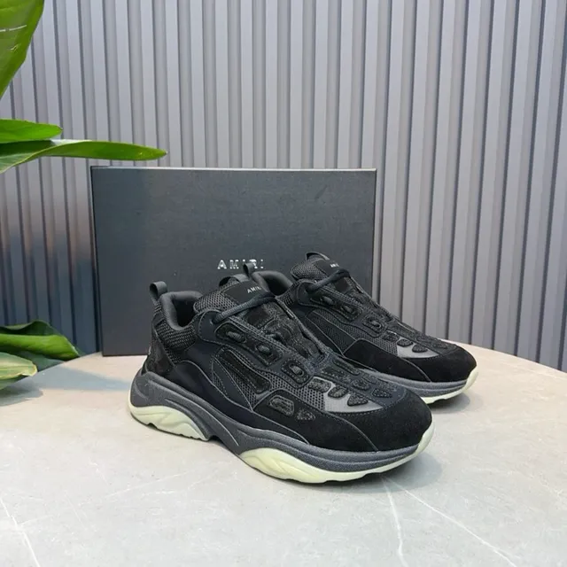 Black Beige Oversized Silhouette Multi-Layered Sole Chunky Sneakers 4