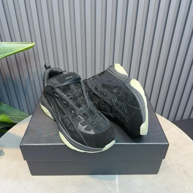 Black Beige Oversized Silhouette Multi-Layered Sole Chunky Sneakers 5