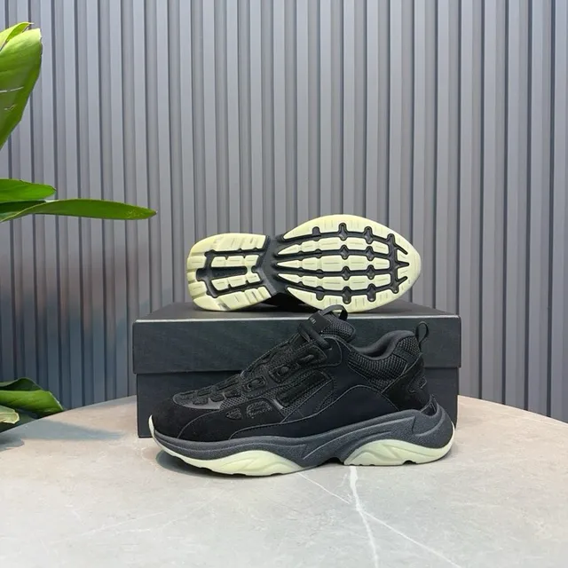 Black Beige Oversized Silhouette Multi-Layered Sole Chunky Sneakers 7