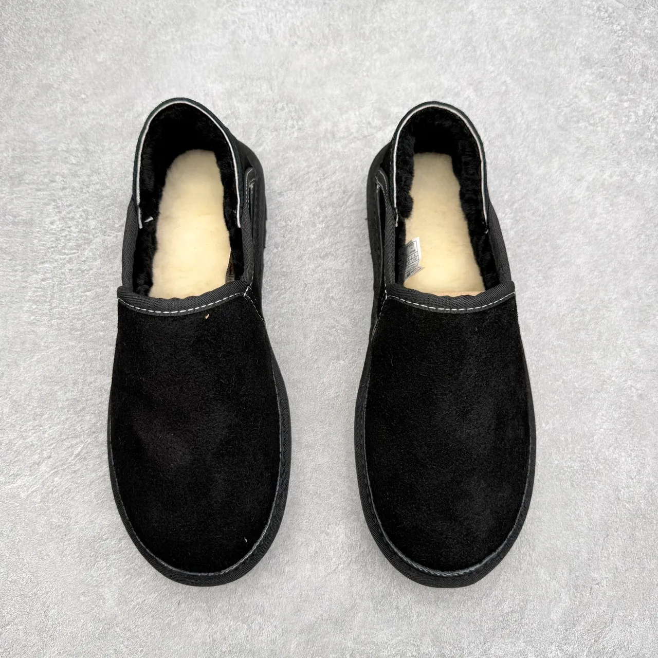 Black Contrast-Stitched Slip-On Lugged Platform Casual Shoe 3