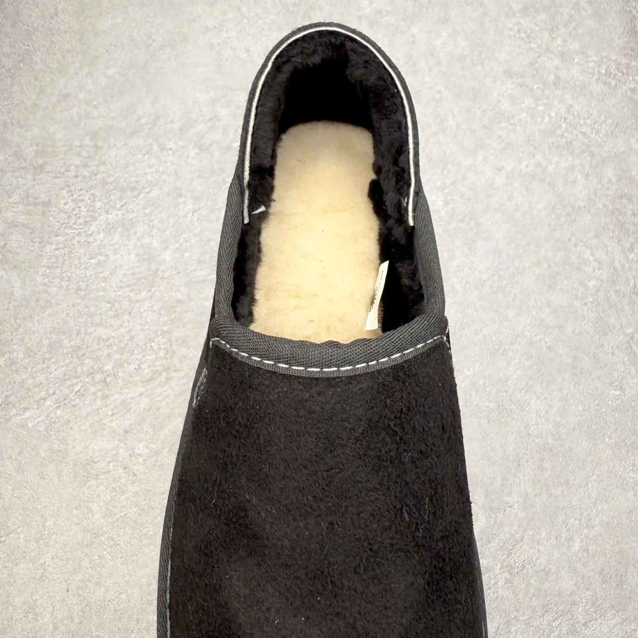 Black Contrast-Stitched Slip-On Lugged Platform Casual Shoe 4