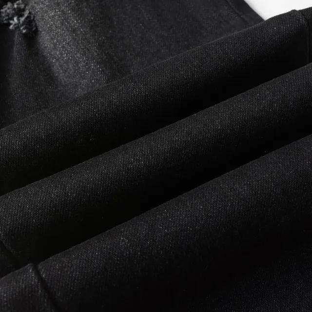 Black Distressed Graphic-Print Slim-Fit Jeans 2