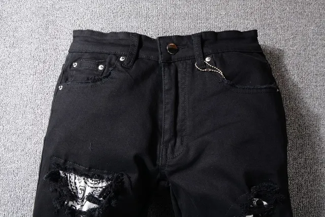 Black Distressed Ripped Patched Slim-Fit Jeans 14