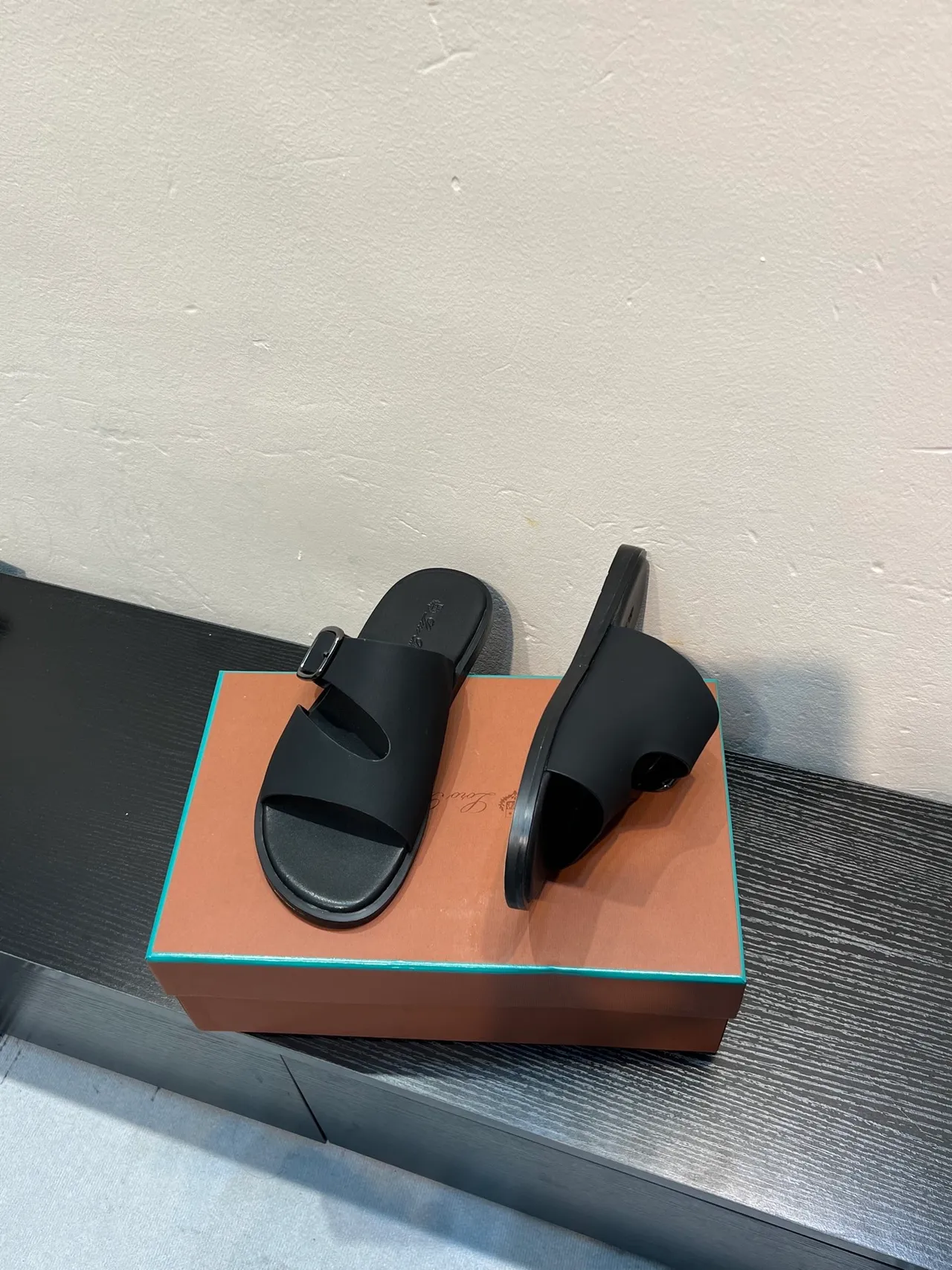 Black Double-Strap Buckle Slide Slippers 4