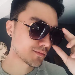 Black Gold Aviator-Inspired Double-Bar Bridge Sunglasses