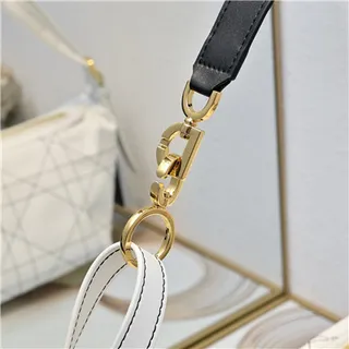 Black Gold Slouchy Crescent Silhouette Quilted Diamond-Stitched Paneling Hobo Bag 7