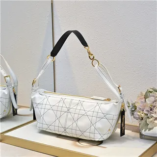 Black Gold Slouchy Crescent Silhouette Quilted Diamond-Stitched Paneling Hobo Bag 8