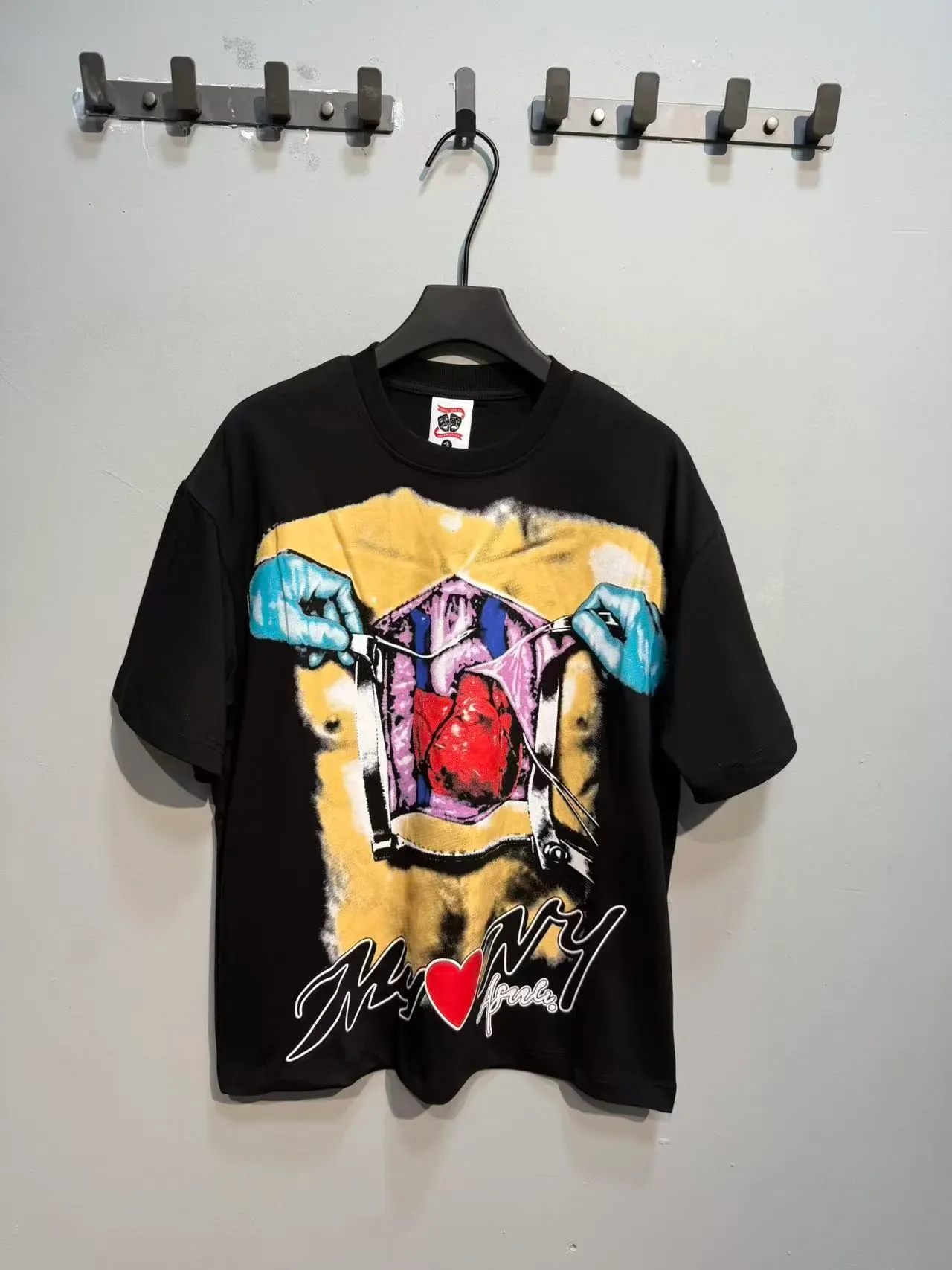 Black Graphic-Print Oversized T-Shirt 5