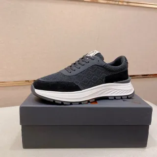 Zapatilla plataforma de knit y ante negro