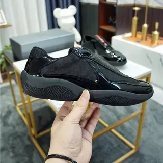 Preto sem cadarço slip-on couro patentado overlay sneakers lifestyle