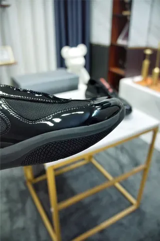 Black Laceless Slip-On Patent Leather Overlay Lifestyle Sneakers 2