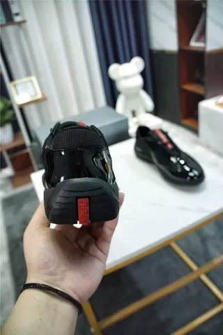 Black Laceless Slip-On Patent Leather Overlay Lifestyle Sneakers 5