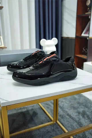 Black Laceless Slip-On Patent Leather Overlay Lifestyle Sneakers 7
