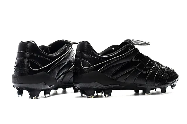 Black Leather Molded Panel Firm-Ground Soccer Shoes 7