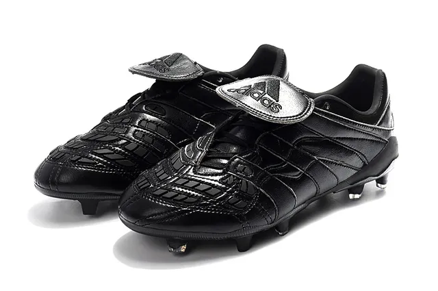 Black Leather Molded Panel Firm-Ground Soccer Shoes 8