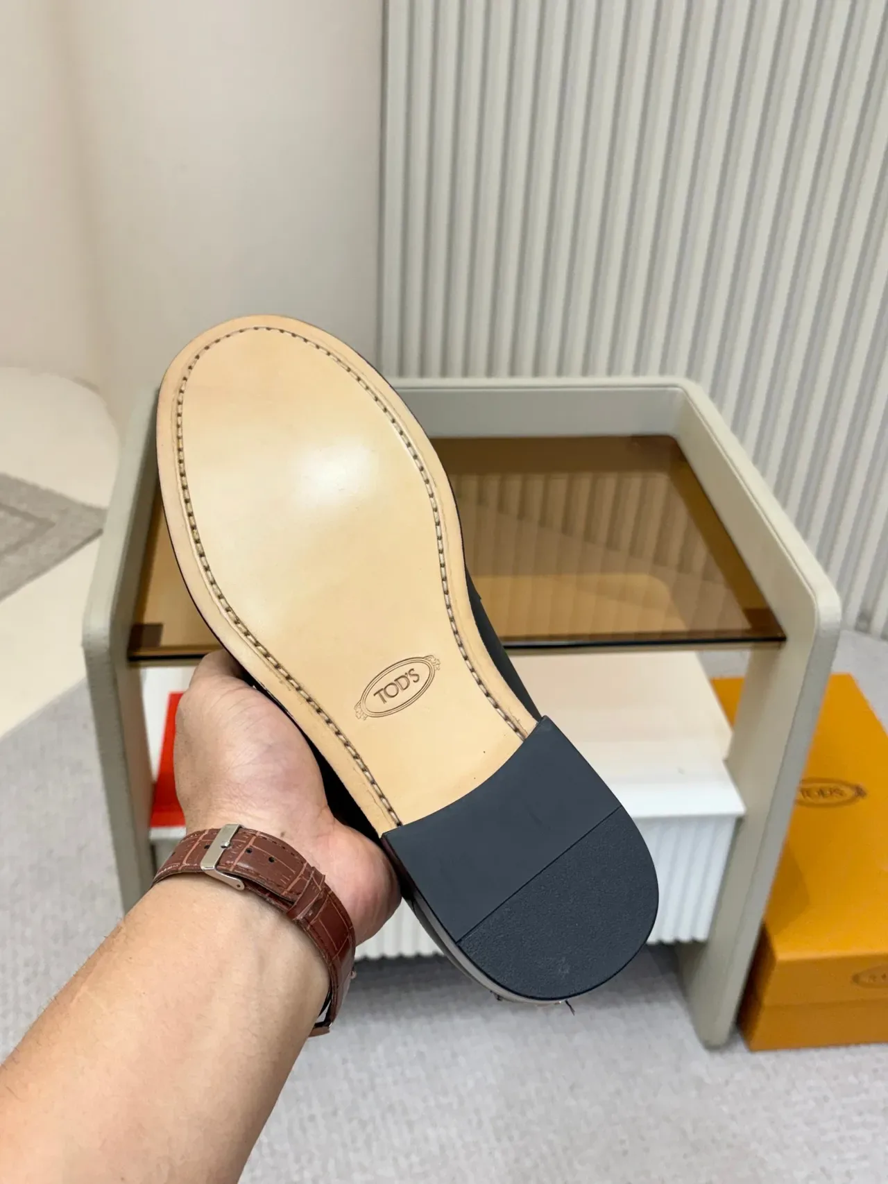Black Leather Penny Strap Loafer 2