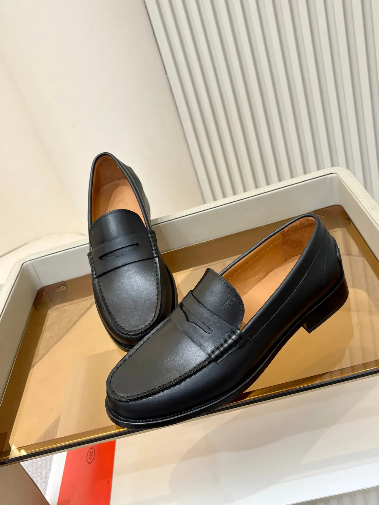 Black Leather Penny Strap Loafer 4