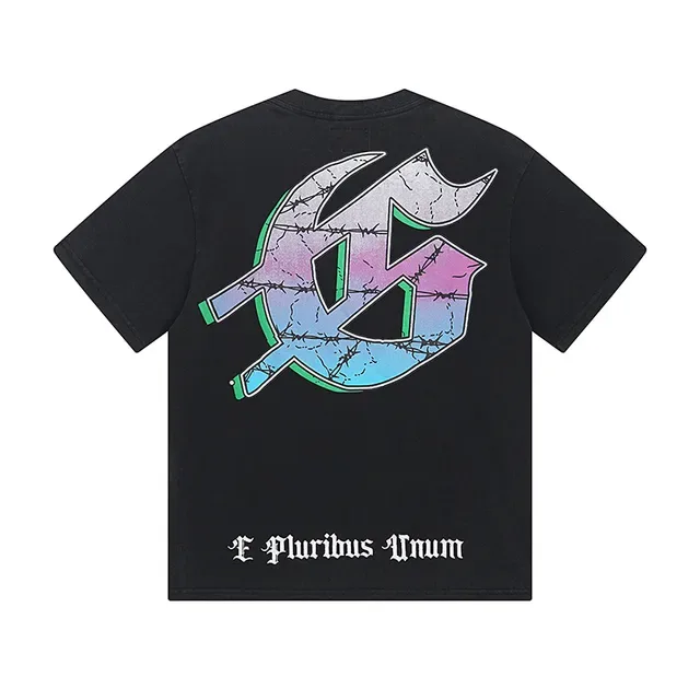 Black Multicolor Graphic-Print Oversized Fit T-Shirt 3