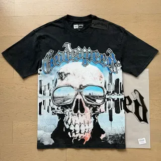 Black Multicolor Graphic-Print Oversized Fit T-Shirt 6