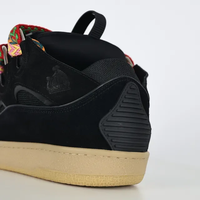 Black Multicolor Laceless Silhouette Oversized Woven Zigzag Laces Sneakers 4