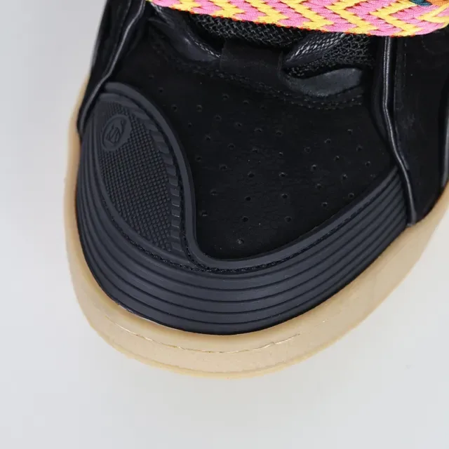 Black Multicolor Laceless Silhouette Oversized Woven Zigzag Laces Sneakers 5