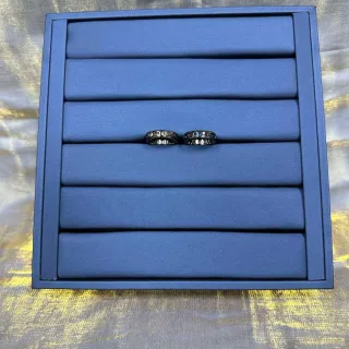 Black Paved Gemstone Channel-Set Rings
