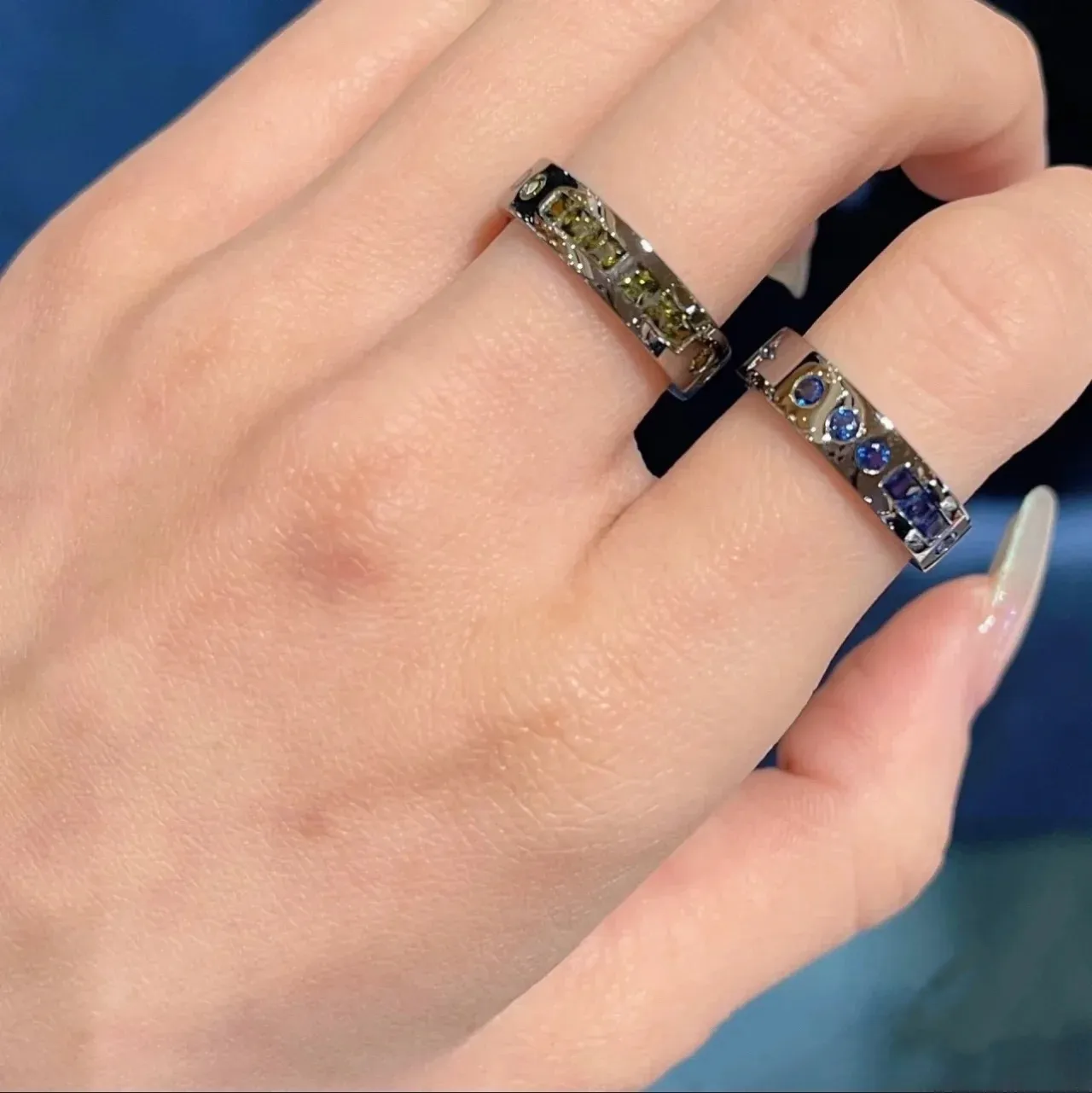 Black Paved Gemstone Channel-Set Rings 5