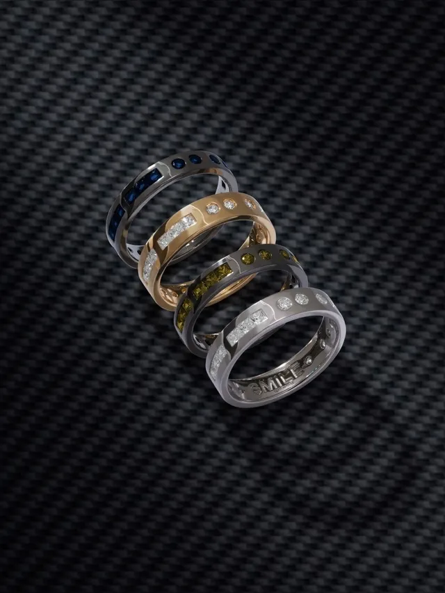 Black Paved Gemstone Channel-Set Rings 6