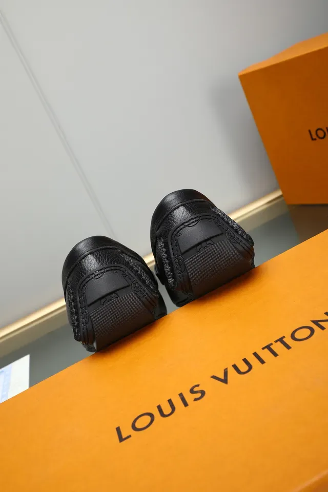 Black Pebbled Leather Metal Buckle Strap Loafer 3