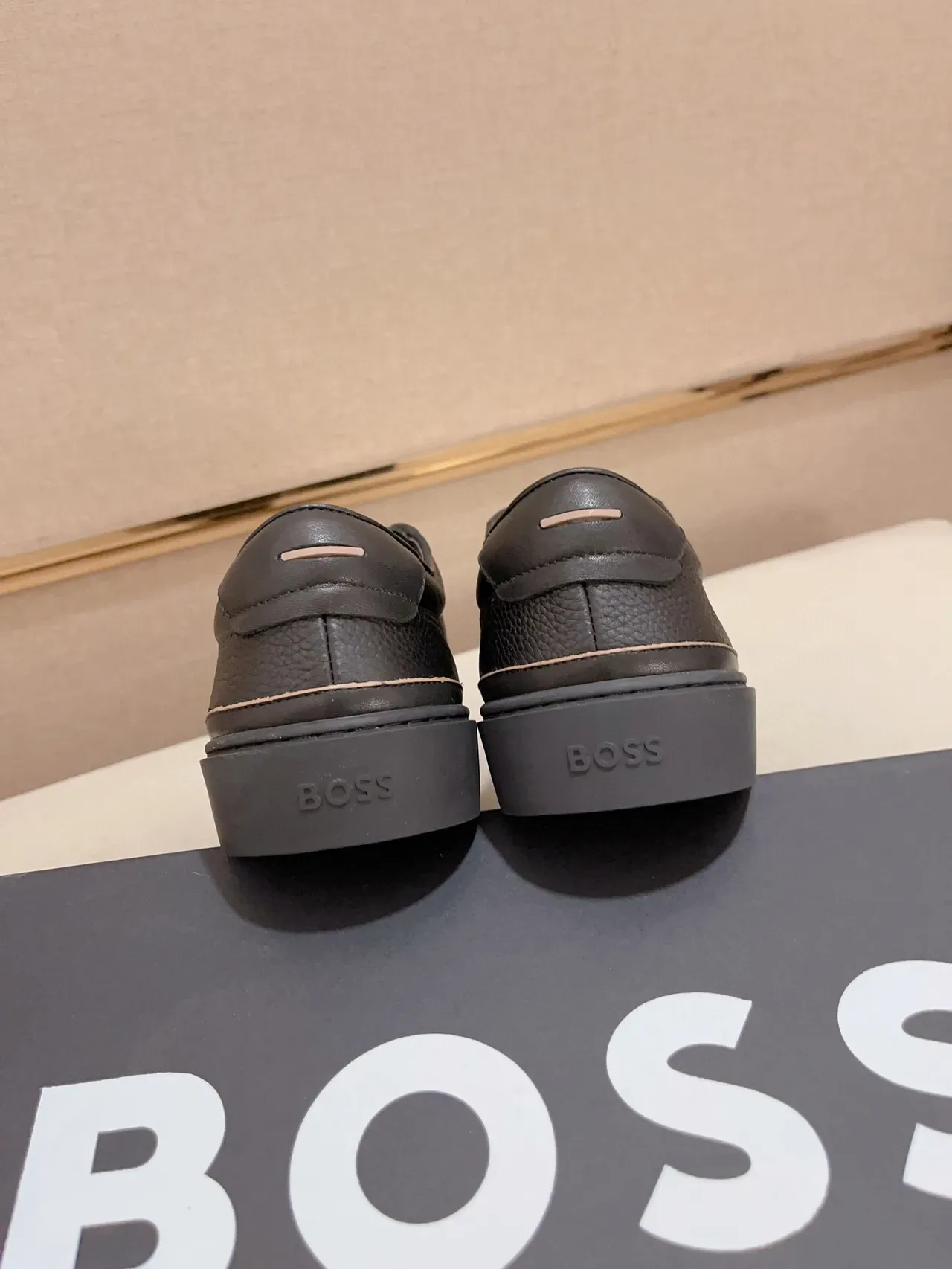 Black Pebbled Leather Platform Lifestyle Sneaker 8