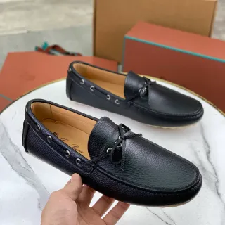 黑色颗粒皮流苏乐福鞋