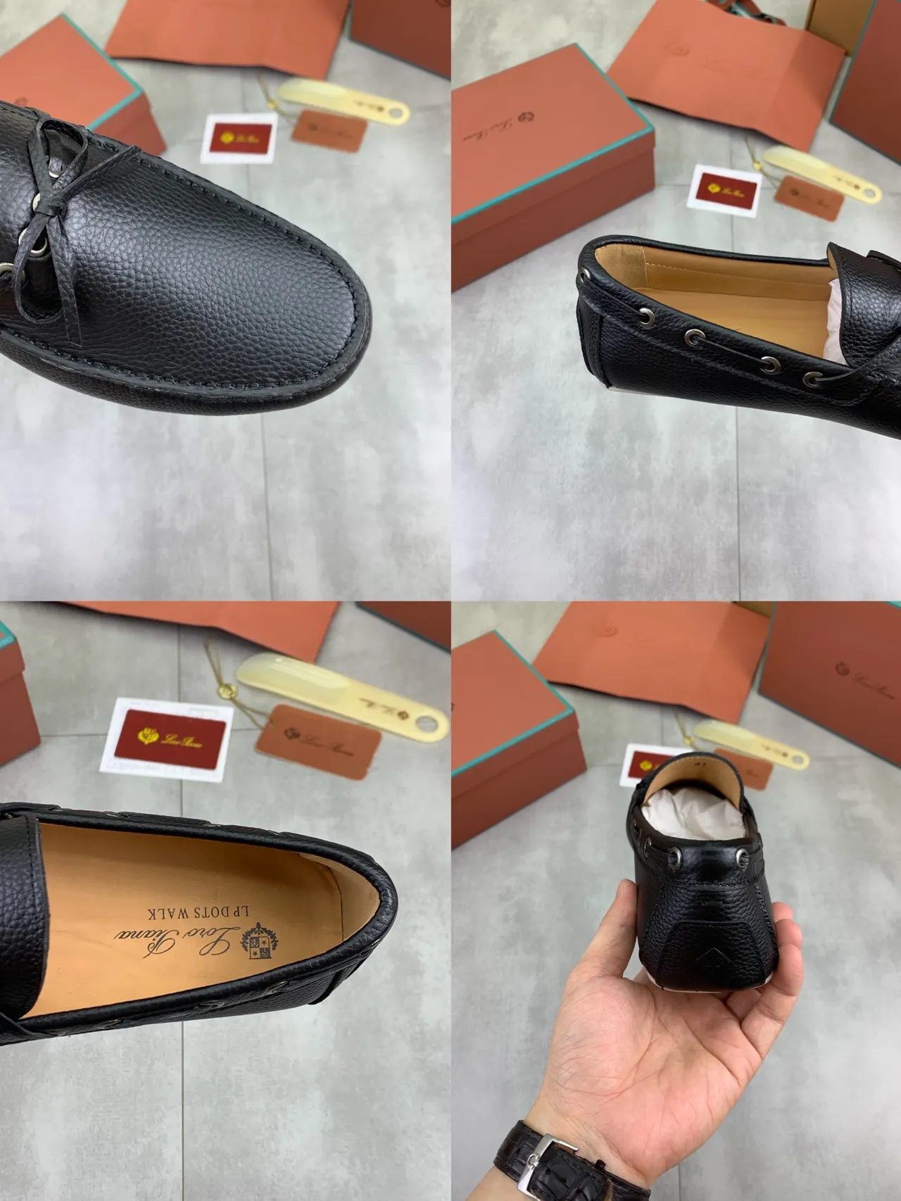 Black Pebbled Leather Tassel Loafer 2