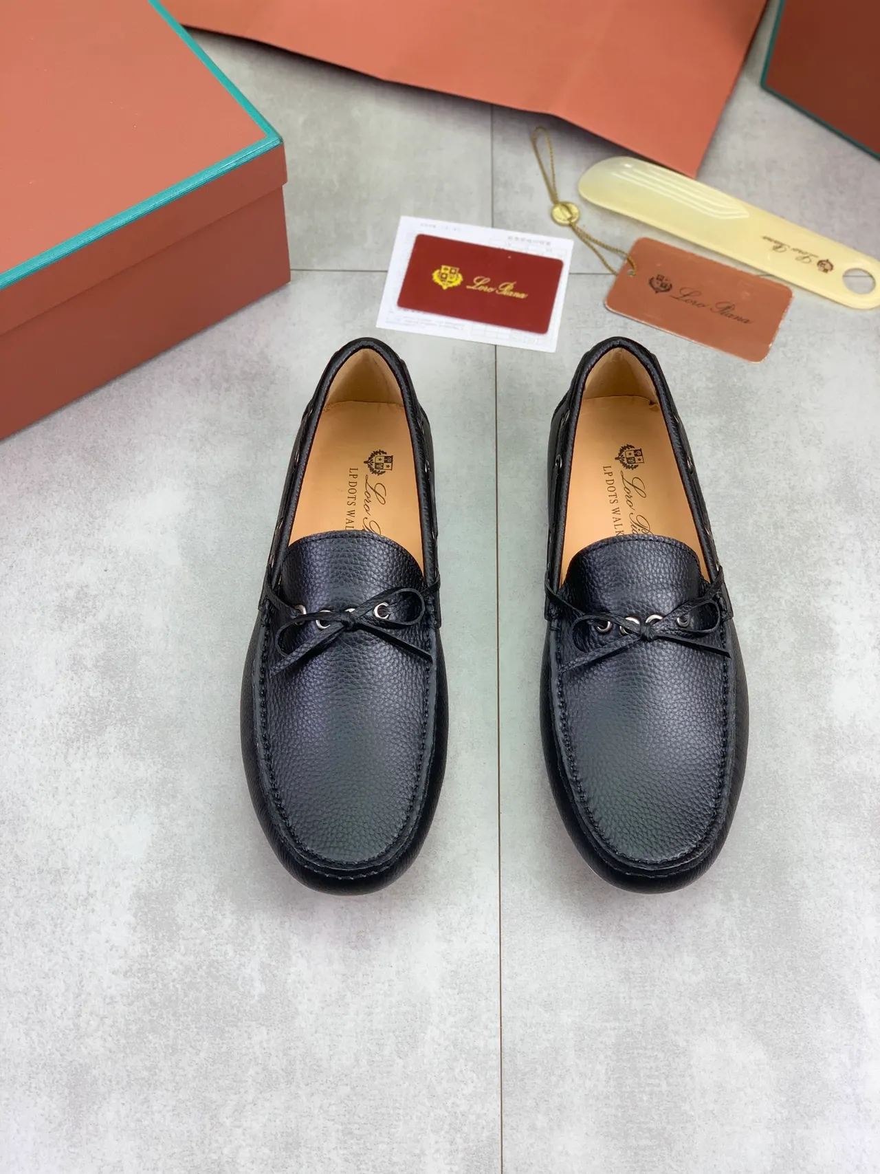 Black Pebbled Leather Tassel Loafer 4