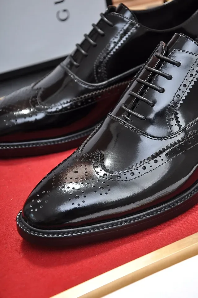 Black Polished Leather Full Wingtip Brogue 2