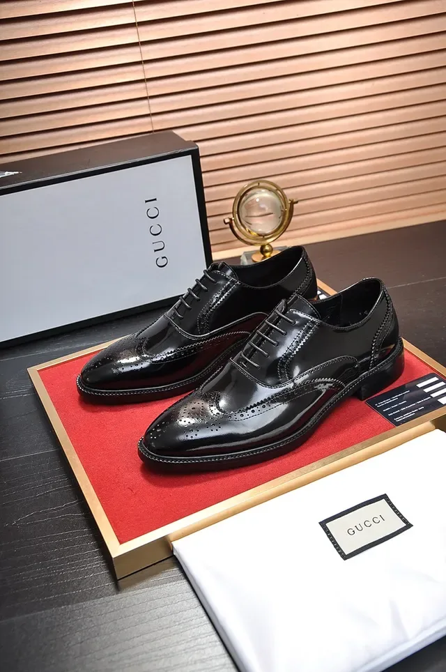 Black Polished Leather Full Wingtip Brogue 4