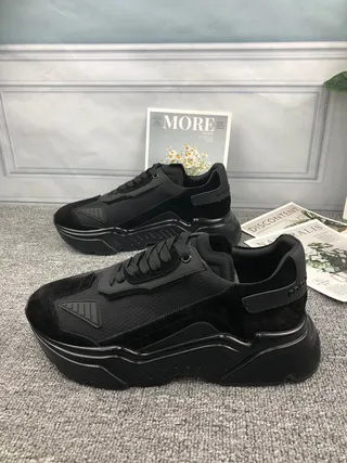 Black Sole Layered Mesh And Suede-Like Upper Chunky Sneakers 5