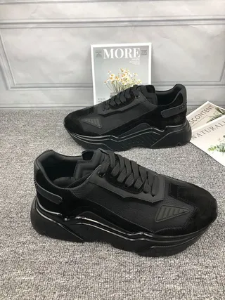 Black Sole Layered Mesh And Suede-Like Upper Chunky Sneakers 6