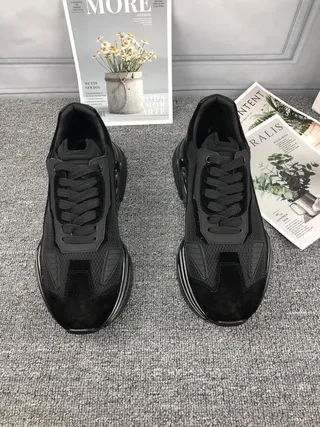 Black Sole Layered Mesh And Suede-Like Upper Chunky Sneakers 8