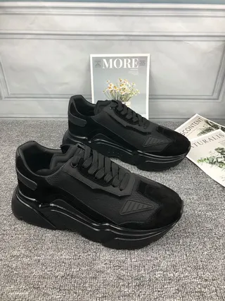 Black Sole Layered Mesh And Suede-Like Upper Chunky Sneakers 9