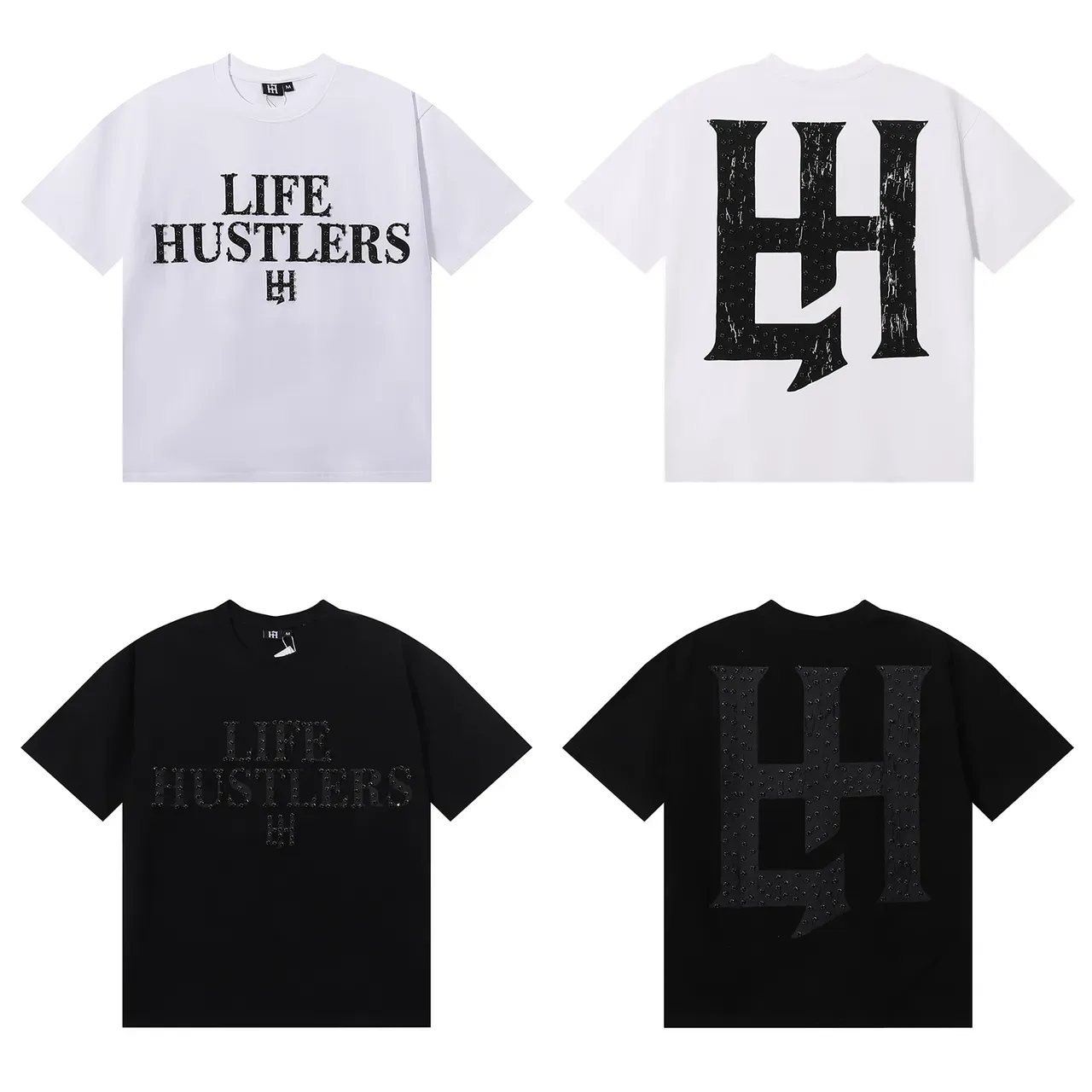 Black White Graphic Print Oversized Fit T-Shirt 2