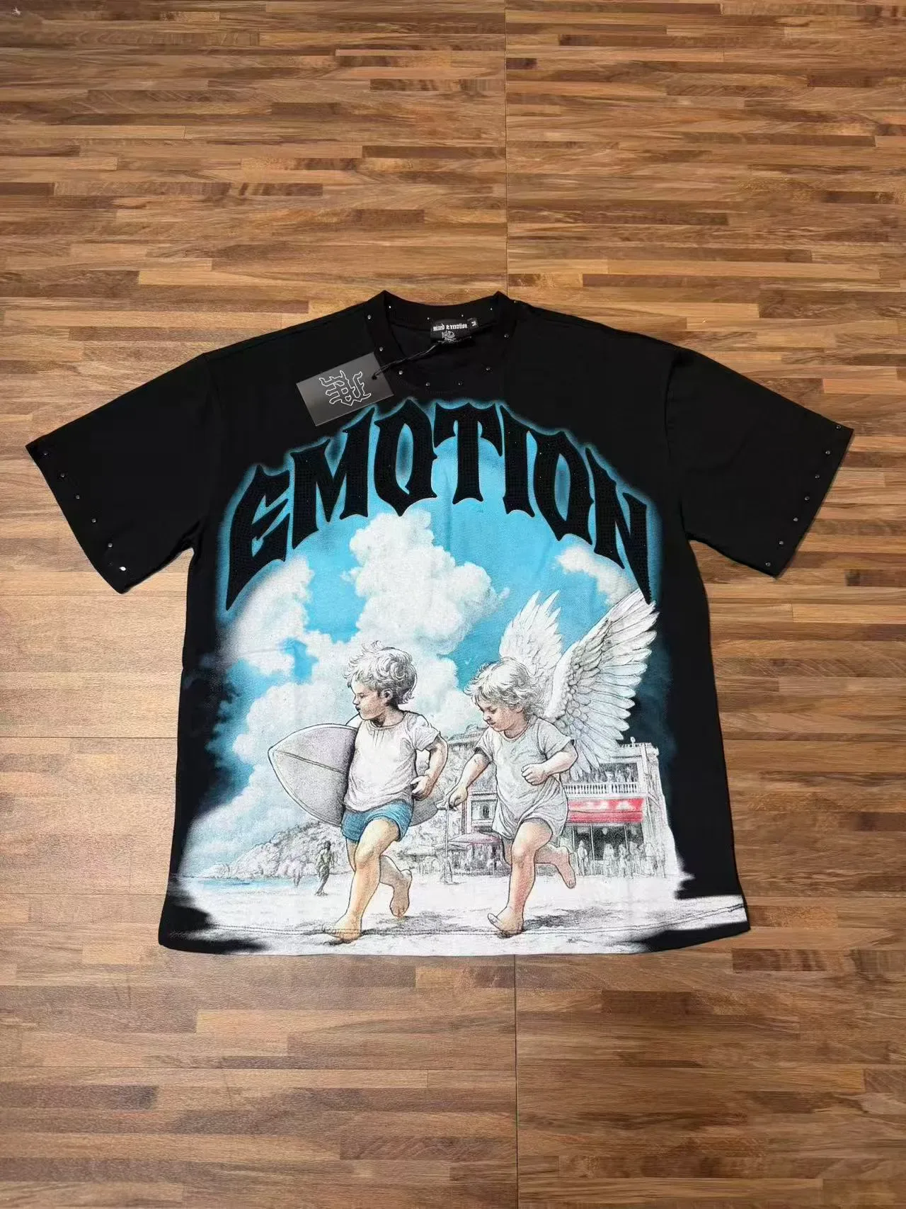 Black White Oversized Fit Graphic Print T-Shirt 5