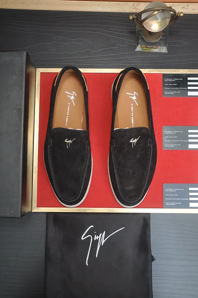 Black White Suede Rubber Sole Loafer 2