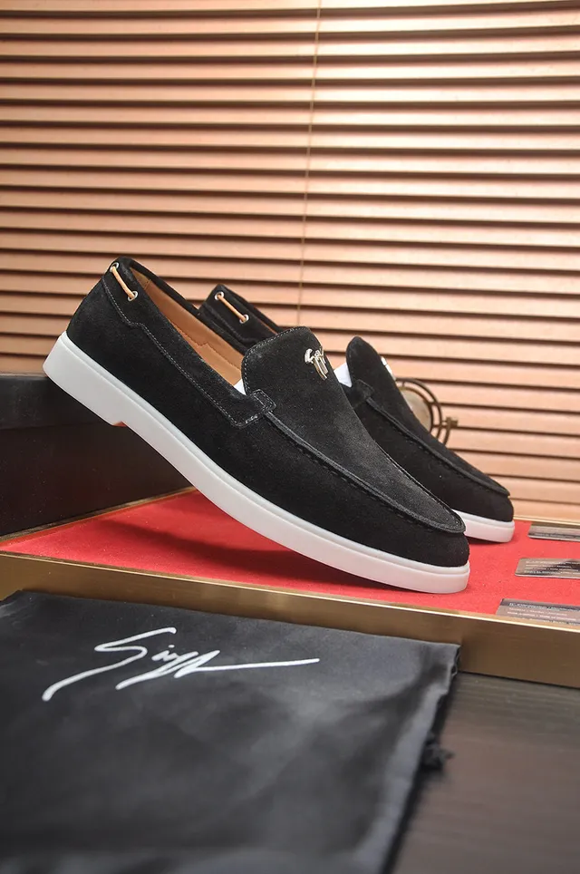 Black White Suede Rubber Sole Loafer 3