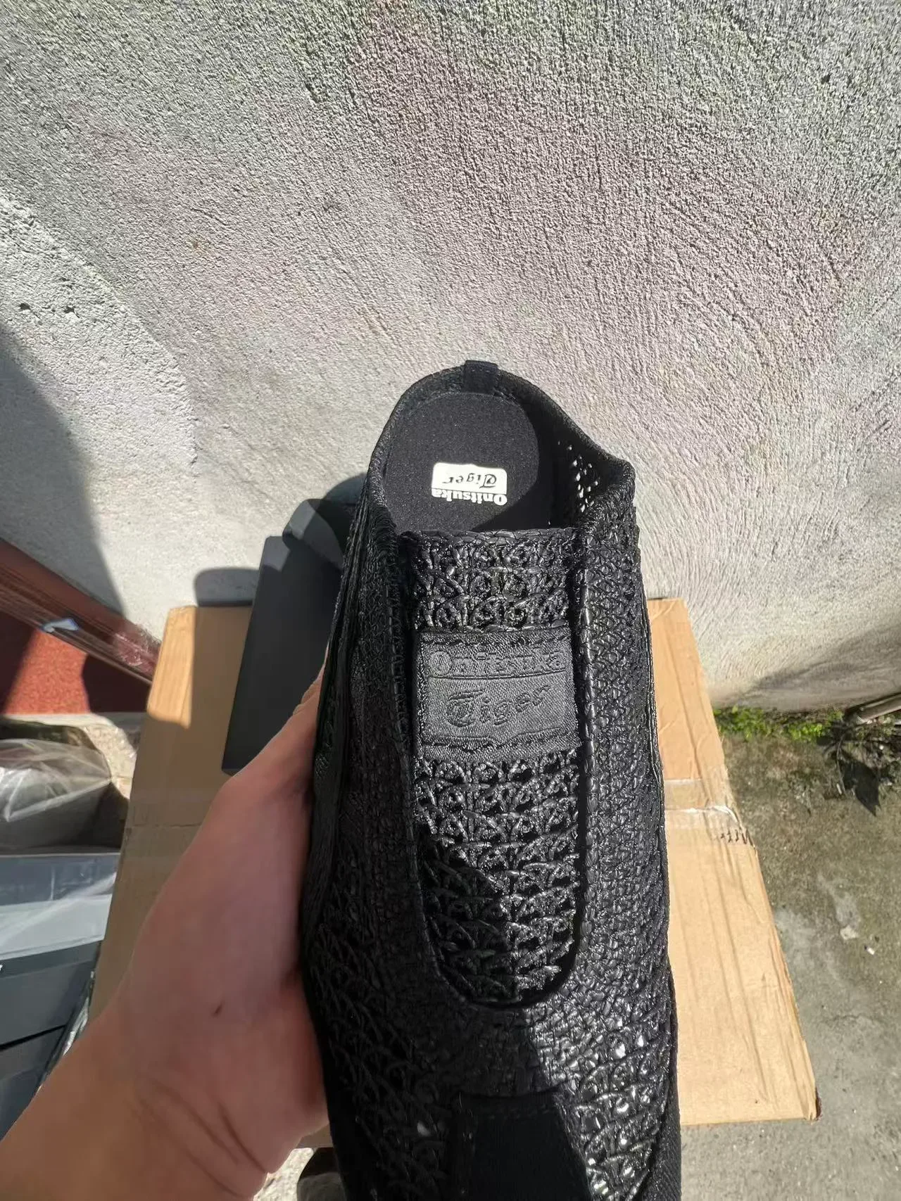 Black Woven Textile Slip-On Slippers 4