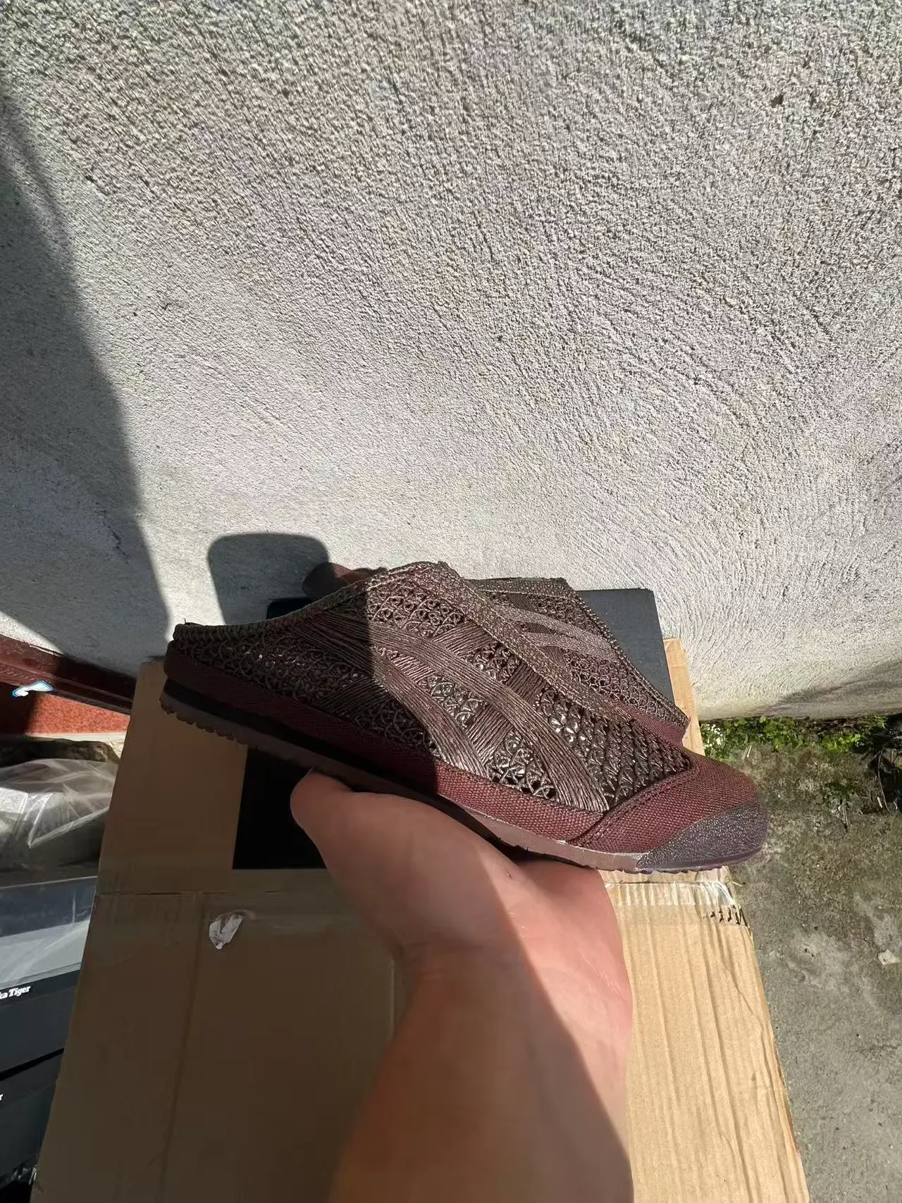 Black Woven Textile Slip-On Slippers 11
