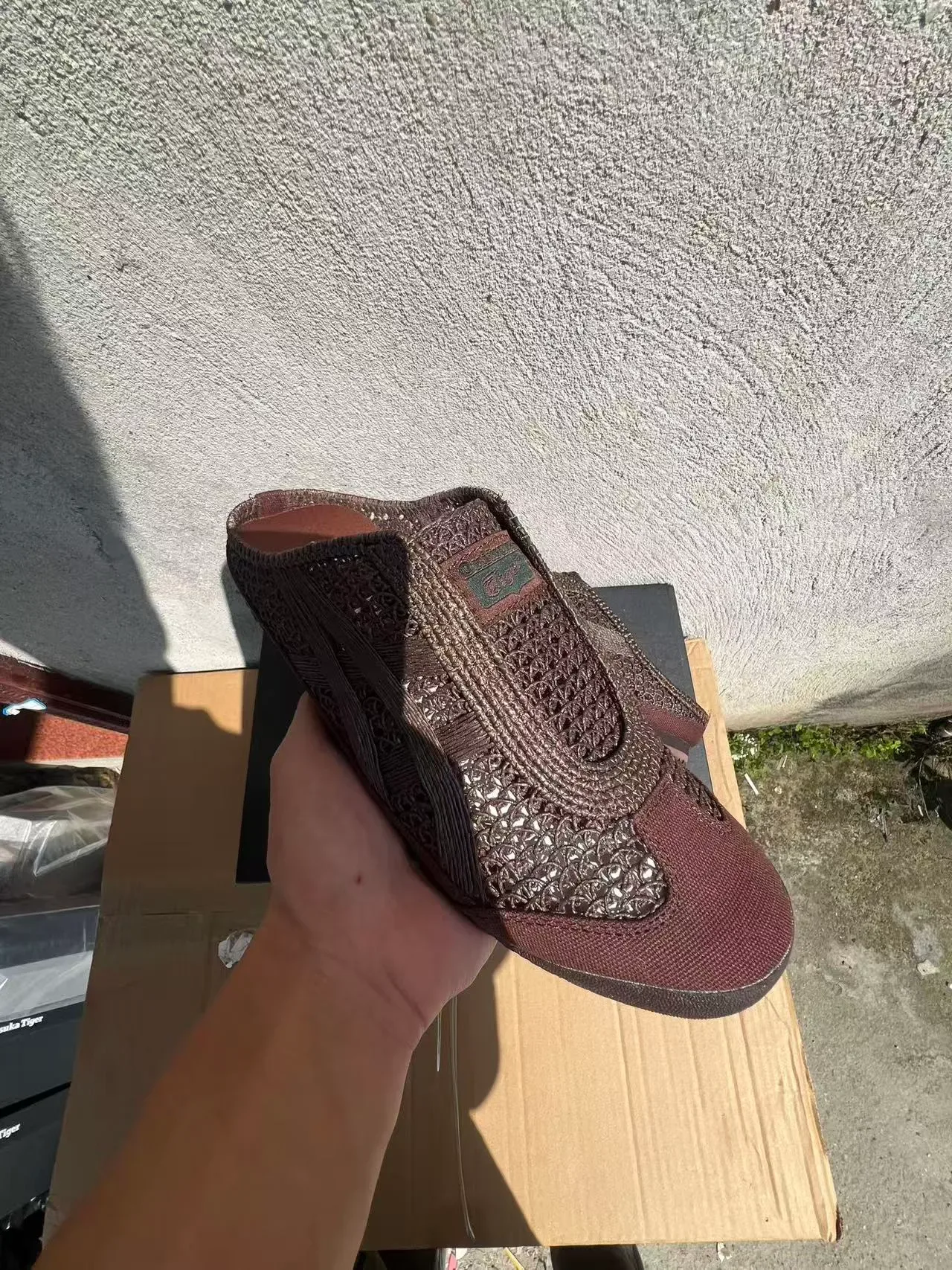 Black Woven Textile Slip-On Slippers 12